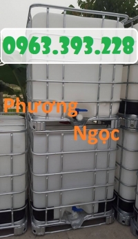 Bồn nhựa vuông 1 khối, thùng nhựa 1000 Lít đã qua sử dụng