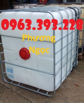 Bồn nhựa vuông 1 khối, thùng nhựa 1000 Lít đã qua sử dụng