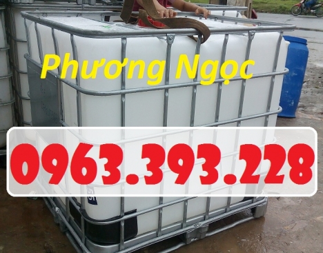Bồn nhựa vuông 1 khối, thùng nhựa 1000 Lít đã qua sử dụng