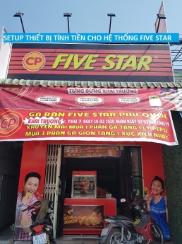 Lắp tận nơi cho hệ thống Five Star tại Vĩnh Long trọn bộ máy tính tiền cảm ứng giá rẻ