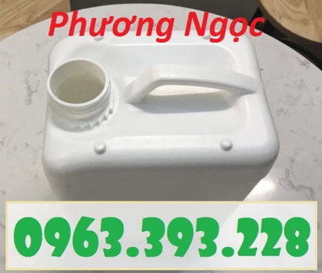 Can nhựa 5 Lít vuông, can nhựa HDPE, can 5L vuông 4 núm