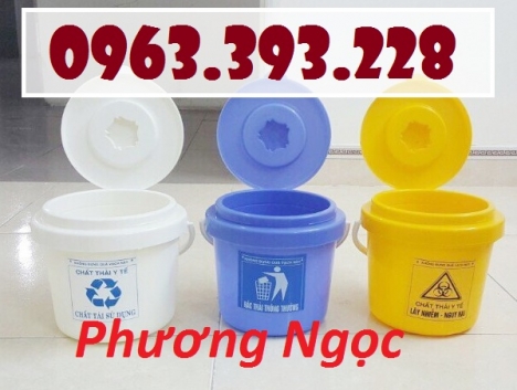 Xô đựng rác thải y tế, xô y tế treo xe tiêm, xô đựng vật sắc nhọn