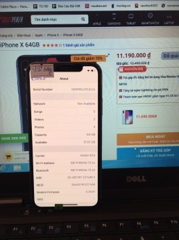 Trả góp online-Tablet Plaza bán iPhone X 64G likenew - 10,490k- góp 0Đ