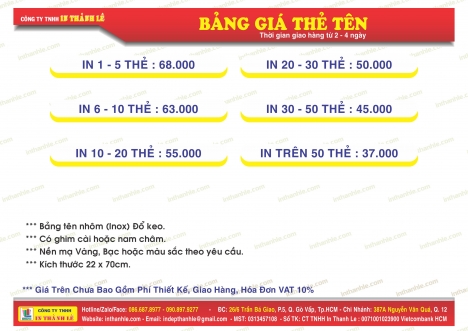 In offset, Tờ rơi, Bao Thư, Danh Thiếp , Túi Xách, Decal v.v....