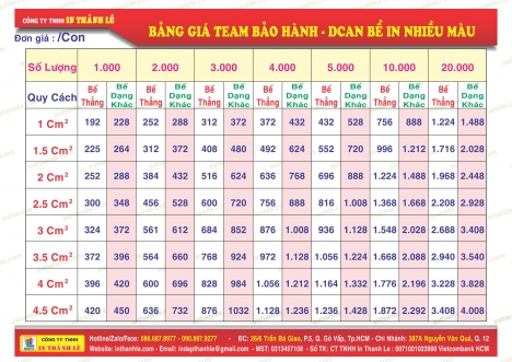 In offset, Tờ rơi, Bao Thư, Danh Thiếp , Túi Xách, Decal v.v....