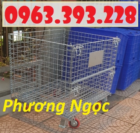 Lồng trữ hàng, lồng sắt có bánh xe, lồng gấp chứa hàng