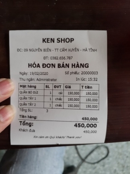 Shop thời trang tại Hà Nội setup trọn bộ máy tính tiền giá rẻ