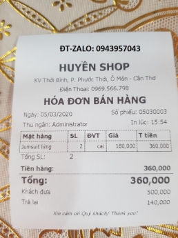 Shop quần áo tại Bạc Liêu setup bộ máy tính tiền giá rẻ