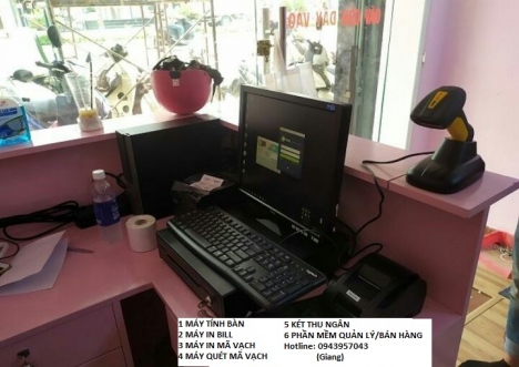 Shop Đôrêmon lắp full bộ máy tính tiền giá rẻ kèm quà