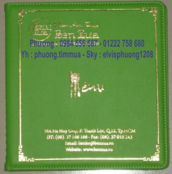 Cơ Sở May Menu Nhà Hàng, Quán Ăn, in Logo Lên Menu Theo Yêu Cầu