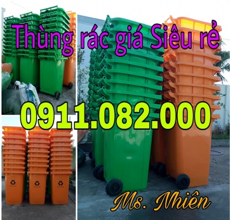 Sỉ lẻ thùng rác 240 lít giá rẻ tại hậu giang- thùng rác nắp kín- lh 0911.082.000