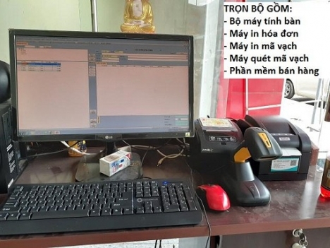 Shop Đôrêmon lắp full bộ máy tính tiền giá rẻ kèm quà