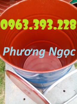 Thùng phuy sắt nắp mở cũ, thùng phuy sắt có đai, thùng phuy 220L