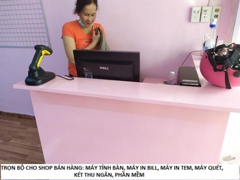 Shop Đôrêmon lắp full bộ máy tính tiền giá rẻ kèm quà