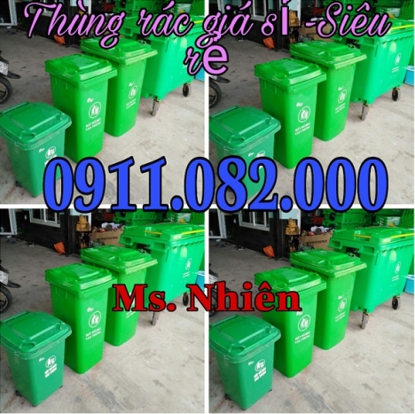 Sỉ lẻ thùng rác 240 lít giá rẻ tại hậu giang- thùng rác nắp kín- lh 0911.082.000