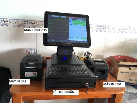 Cửa hàng hải sản đông lạnh tại biển Bạc Liêu lắp full bộ máy tính tiền giá rẻ  