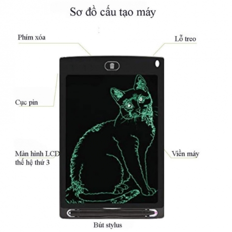 Bảng viết vẽ tự xóa LCD 8.5 Inch