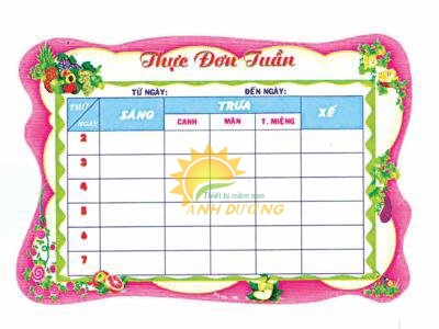 Cung cấp bảng biểu mầm non giá rẻ, uy tín, chất lượng nhất
