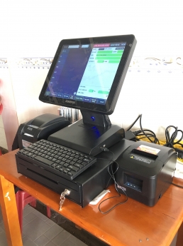 Căn tin bệnh viện tại Châu Thành Kiên Giang lắp đặt trọn bộ cảm ứng tính tiền giá rẻ