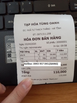 Combo máy tính tiền giá rẻ cho tạp hóa tận dụng laptop có sẵn tại Hà Tĩnh