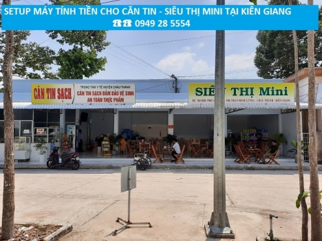 Căn tin bệnh viện tại Châu Thành Kiên Giang lắp đặt trọn bộ cảm ứng tính tiền giá rẻ