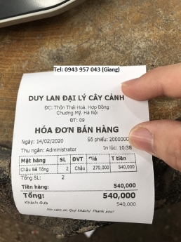 Tiền Giang cung cấp máy tính tiền giá sinh viên cho mô hình kinh doanh cây cảnh