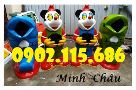 Thùng rác hình con thú, thùng rác nhựa con thú, thùng rác công viên, thùng rác trường mầm non,