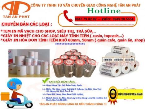 Thanh lý giấy in bill thanh toán giá rẻ cho quán cafe /quán ăn/shop tại Bạc Liêu