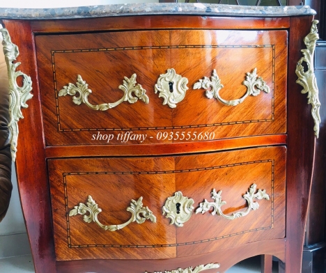 Kệ Đơn Hai Ngăn Kéo Mặt Đá Hàng Âu Cổ.