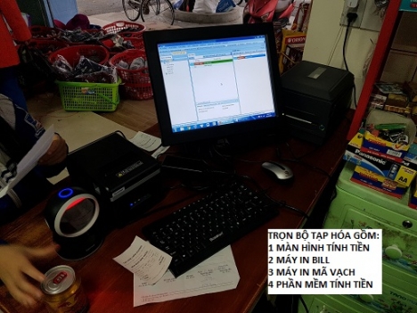 Tạp hóa tại Kiên Giang lắp máy tính tiền cảm ứng giá sinh viên