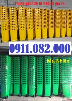 Phân phối thùng rác 120 lít 240 lít giá rẻ tại kiên giang- thùng rác siêu rẻ- lh 0911.082.000