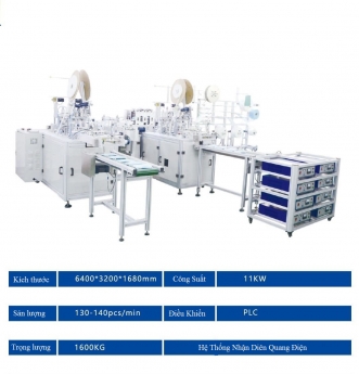 Hoàn thiện dây chuyền sản xuất tự động khẩu trang y tế 3d