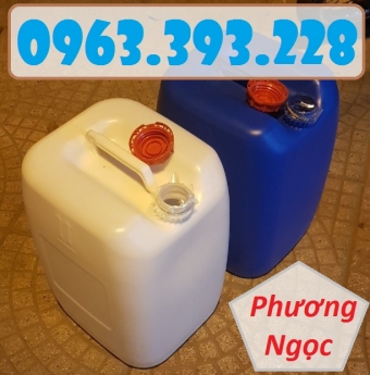 Can 30L đựng hóa chất, can vuông 30 Lít, can nhựa HDPE