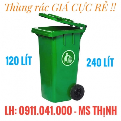 Thùng rác 120lit nắp kín giá rẻ nhất !!!