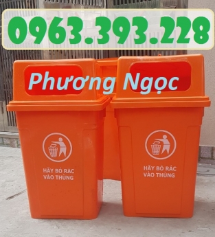 Thùng rác nắp hở, thùng rác 90 Lít cửa ngang, thùng rác công nghiệp
