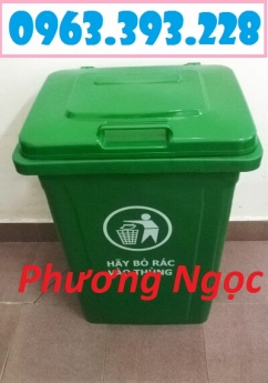 Thùng rác 90 Lít nắp kín, thùng rác nhựa HDPE, thùng rác công nghiệp
