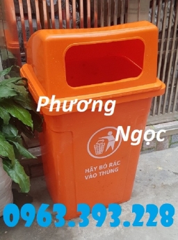 Thùng rác nắp hở, thùng rác 90 Lít cửa ngang, thùng rác công nghiệp