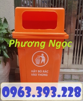 Thùng rác nắp hở, thùng rác 90 Lít cửa ngang, thùng rác công nghiệp