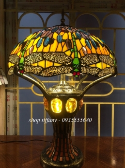 Đèn Tiffany Hai Thân Họa Tiết Chuồn Chuồn.