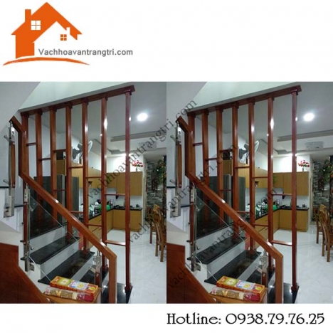 Trang trí nội thất từ lam gỗ cầu thang đẹp