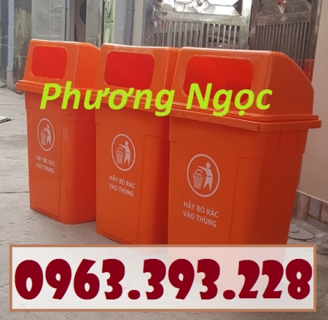 Thùng rác nắp hở, thùng rác 90 Lít cửa ngang, thùng rác công nghiệp