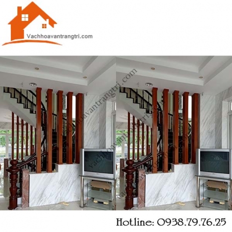 Trang trí nội thất từ lam gỗ cầu thang đẹp