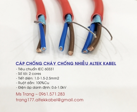 Dây cáp tín hiệu chống cháy tiêu chuẩn IEC60331
