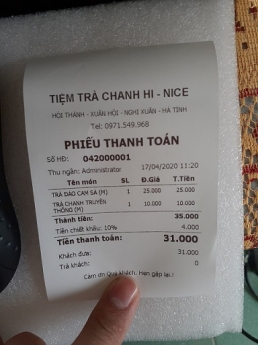 Bán thanh lý máy tính tiền tại Hà tỉnh cho quán trà chanh/trà sửa