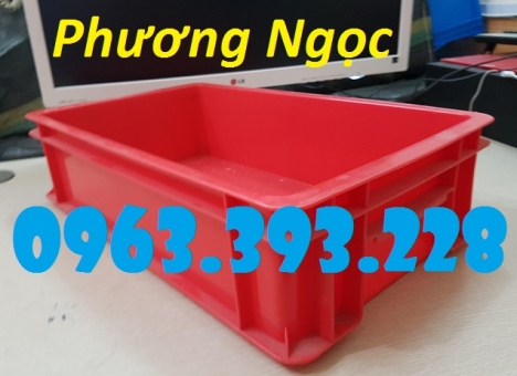 Thùng nhựa đặc có nắp B2, khay nhựa công nghiệp, hộp nhựa đựng linh kiện
