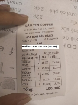 Cafe căn tin sử dụng combo máy tính tiền giá rẻ tại TP HCM