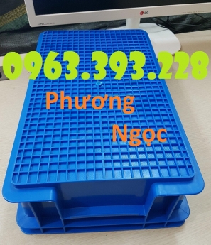 Thùng nhựa đặc có nắp B2, khay nhựa công nghiệp, hộp nhựa đựng linh kiện