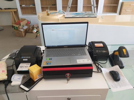 trọn bộ máy tính tiền giá rẻ dùng cho  shop quần áo,giày dép,mỹ phẩm giá rẻ