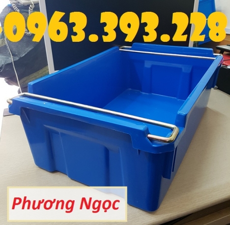 Thùng nhựa đặc có quai sắt, thùng nhựa công nghiệp, thùng nhựa A2