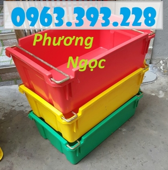 Thùng nhựa đặc có quai sắt, thùng nhựa công nghiệp, thùng nhựa A2